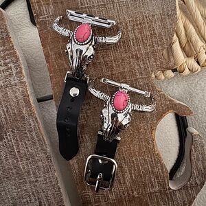 LARGE BULL HEAD WESTERN WATCH BAND